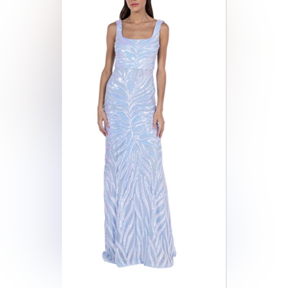 B Smart Sleeveless Sequin Scroll Bodycon Dress Sky Blue. Juniors 3. Brand New.